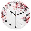 bisibuy Oriental Flower Painting Decorative Round Wall Clock 12 Inch Asian Art Floral Wall Clocks Battery Operated for Kitchen Living Room Bedroom Bathroom Office Home Decor Large Wall Clock view 1