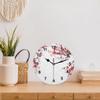 bisibuy Oriental Flower Painting Decorative Round Wall Clock 12 Inch Asian Art Floral Wall Clocks Battery Operated for Kitchen Living Room Bedroom Bathroom Office Home Decor Large Wall Clock view 2