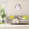 bisibuy Oriental Flower Painting Decorative Round Wall Clock 12 Inch Asian Art Floral Wall Clocks Battery Operated for Kitchen Living Room Bedroom Bathroom Office Home Decor Large Wall Clock view 3