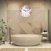 bisibuy Oriental Flower Painting Decorative Round Wall Clock 12 Inch Asian Art Floral Wall Clocks Battery Operated for Kitchen Living Room Bedroom Bathroom Office Home Decor Large Wall Clock view 4