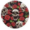 bisibuy Retro Skull Red Rose Wall Clock Decorative Round 12 Inch Modern Wall Clocks Battery Operated for Living Room Bedroom Kitchen Bathroom Office Home Decor Large Wall Clock view 1