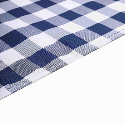 BalsaCircle 20 pcs 15x15-Inch Navy Blue on White Gingham Checkered Polyester Luncheon Napkins - for Wedding Party Restaurant Dinner