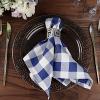 BalsaCircle 20 pcs 15x15-Inch Navy Blue on White Gingham Checkered Polyester Luncheon Napkins - for Wedding Party Restaurant Dinner view 2