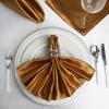 10 pcs 20-Inch Antique Gold Satin Table Napkins Reusable Washable Wedding Party Dinner Linens Tableware Supplies view 4