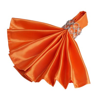 10 pcs 20-Inch Orange Satin Table Napkins Reusable Washable Wedding Party Dinner Linens Tableware Supplies
