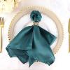 10 pcs 20-Inch Peacock Teal Satin Table Napkins Reusable Washable Wedding Party Dinner Linens Tableware Supplies view 2