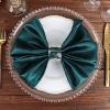 10 pcs 20-Inch Peacock Teal Satin Table Napkins Reusable Washable Wedding Party Dinner Linens Tableware Supplies view 3