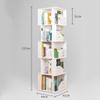 Rieort Fashion Bookshelf Cube Bookshelf Creative Bookcase 360 Degree Rotation Bookshelves Large Capacity Storage Rack Rack Bookcase for Cd/Movie/Book not Shaking view 2