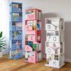 Rieort Fashion Bookshelf Cube Bookshelf Creative Bookcase 360 Degree Rotation Bookshelves Large Capacity Storage Rack Rack Bookcase for Cd/Movie/Book not Shaking view 4