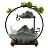 Desktop Fountain Waterfall, Rockery Desktop Waterfall with LED Light Circle, Exquisite Water Fountain Ornaments for Homes, Office, Restaurants, Tea Houses, Gardens view 1