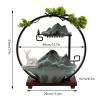 Desktop Fountain Waterfall, Rockery Desktop Waterfall with LED Light Circle, Exquisite Water Fountain Ornaments for Homes, Office, Restaurants, Tea Houses, Gardens view 2