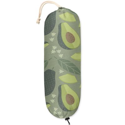 Avocado Fruit Pattern Plastic Bag Holder Grocery Shopping Bags Carrier Dispenser Plastic Bag Storage Organizer Home Kitchen Pantry Decor