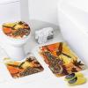 FBMLBRB Vintage Summer Beach Eagle 4 Pieces Shower Curtain Set,Rustic Ocean Sunset Eagle Motorcycle Non-Slip Rugs Toilet Lid Cover Bath Mat and Bathroom Curtain view 4