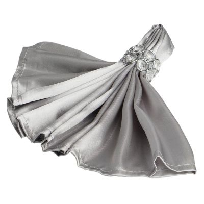 100 pcs 20-Inch Silver Satin Table Napkins Reusable Washable Wedding Party Dinner Linens Tableware Supplies