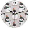 bisibuy Snowman Cute Wall Clock Decorative Round 12 Inch Grey Modern Wall Clocks Battery Operated for Living Room Bedroom Kitchen Bathroom Office Home Decor Large Wall Clock view 1