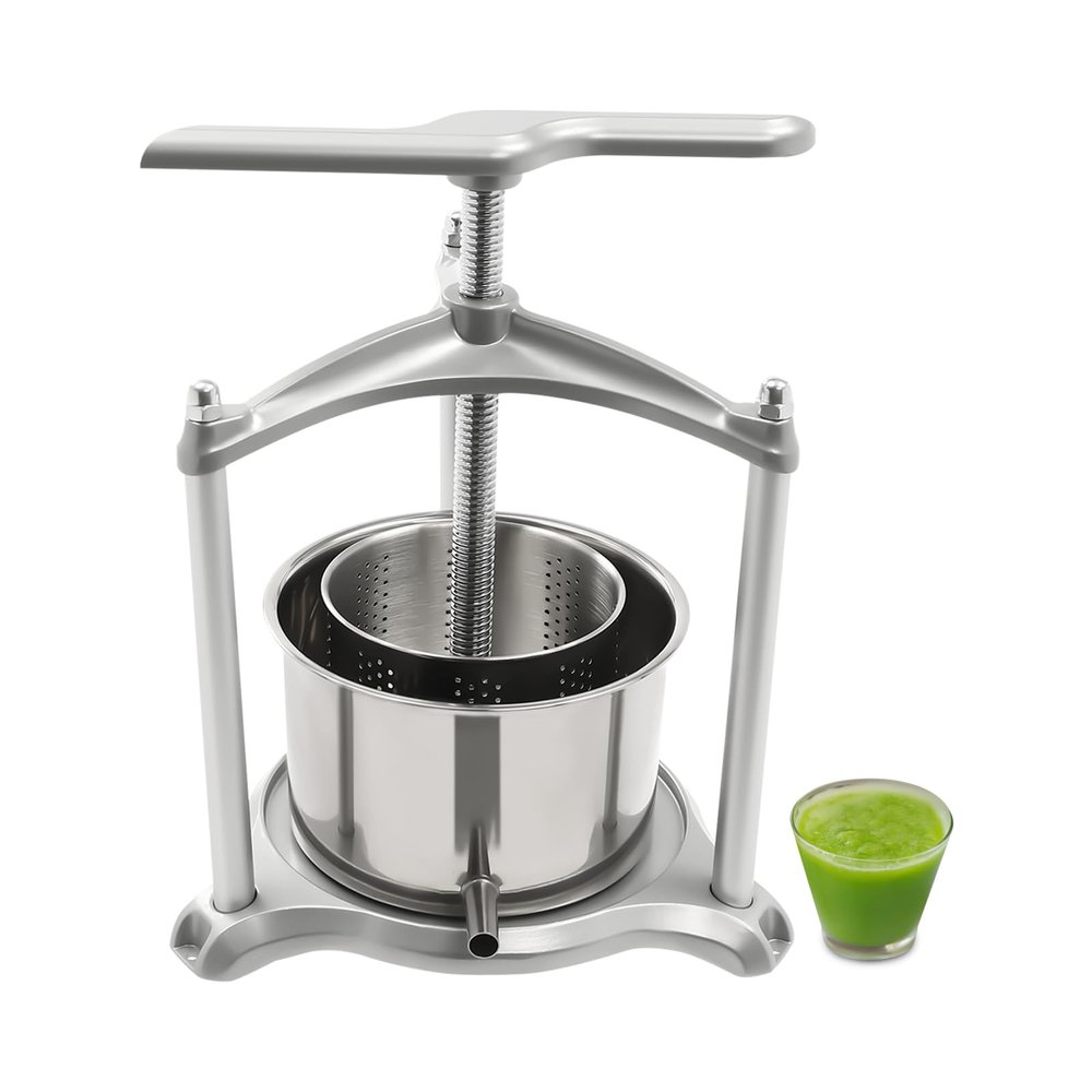 Fruit Wine Press, 0.8 Gal/3L Stainless Steel Press Machine, Natural Juice Maker for Apple, Carrot, Orange, Berry & Vegetables
