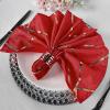 5 Red Geometric Design Polyester Dinner Table Napkins Wedding Party Events Reception Table Top Decorations Supplies view 1