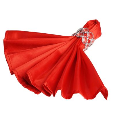 60 pcs 20-Inch Red Satin Dinner Napkins - for Wedding Party Reception Catering Events Restaurant Kitchen Home Decoration