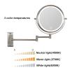 KEYQEEN Touch Dimmable Magnifying Makeup Mirror with 3 Color Lights, USB Rechargeable Lighted Double Sided Wall Mounted Extendable LED Vanity Mirror,Chrome,10X view 3