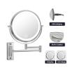 KEYQEEN Touch Dimmable Magnifying Makeup Mirror with 3 Color Lights, USB Rechargeable Lighted Double Sided Wall Mounted Extendable LED Vanity Mirror,Chrome,10X view 4