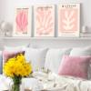 3Pcs Pink Matisse Wall Art Pictures Abstract Flower Market Poster Prints Retro Aesthetic Danish Pastels Canvas Painting Henri Matisse Artwork Wall Decor for Living Room Bedroom 12x16in Unframed view 2