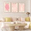 3Pcs Pink Matisse Wall Art Pictures Abstract Flower Market Poster Prints Retro Aesthetic Danish Pastels Canvas Painting Henri Matisse Artwork Wall Decor for Living Room Bedroom 12x16in Unframed view 4