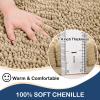 Arotive Chenille Bathroom Rugs and Toilet Rugs U-Shaped 3 Pieces, Bath Rug Size 24x16, 47x17 and Toilet Rug Size 24x20 in Beige, Bathroom Rug Set view 3