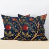 Zyadsinoudor Chinoiserie Throw Pillow Cover Navy Blue Floral Botanical Square Cushion Cover Set of 2 Ethnic Style Decorative Pillow Home Cotton Linen 18x18in Exotique Cushion Cover for Home Indoor view 1