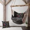 Zyadsinoudor Chinoiserie Throw Pillow Cover Navy Blue Floral Botanical Square Cushion Cover Set of 2 Ethnic Style Decorative Pillow Home Cotton Linen 18x18in Exotique Cushion Cover for Home Indoor view 3
