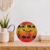 bisibuy Elephant Bright Wall Clock Decorative Round 9.84 Inch Abstract Sunset Wall Clocks Battery Operated for Kitchen Living Room Bedroom Bathroom Office Home Decor view 2