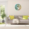 bisibuy Starfish Seashell Decorative Round Wall Clock 9.84 Inch Summer Beach Modern Wall Clocks Battery Operated for Kitchen Living Room Bedroom Bathroom Office Home Decor Small Wall Clock view 3