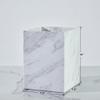 White Marble Wastebasket, Natural Rectangular Trash Can, Luxury Durable Real Stone Storage Basket, Elegant Garbage Container for Bathroom, Home Office, Living Room view 2