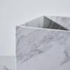 White Marble Wastebasket, Natural Rectangular Trash Can, Luxury Durable Real Stone Storage Basket, Elegant Garbage Container for Bathroom, Home Office, Living Room view 3