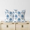 Zyadsinoudor Asian Style Pillow Cover Mughal Flower in Monsoon Pillow Case Oriental Chinese Set of 2 18x18in Decorative Pillow Home Cotton Linen Ethnic Throw Pillowcase for Couch Bedroom Car Home view 2