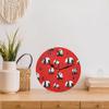 bisibuy Panda Red Pattern Decorative Round Wall Clock 9.84 Inch Cute Animal Modern Wall Clocks Battery Operated for Kitchen Living Room Bedroom Bathroom Office Home Decor Small Wall Clock view 2