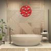 bisibuy Panda Red Pattern Decorative Round Wall Clock 9.84 Inch Cute Animal Modern Wall Clocks Battery Operated for Kitchen Living Room Bedroom Bathroom Office Home Decor Small Wall Clock view 4