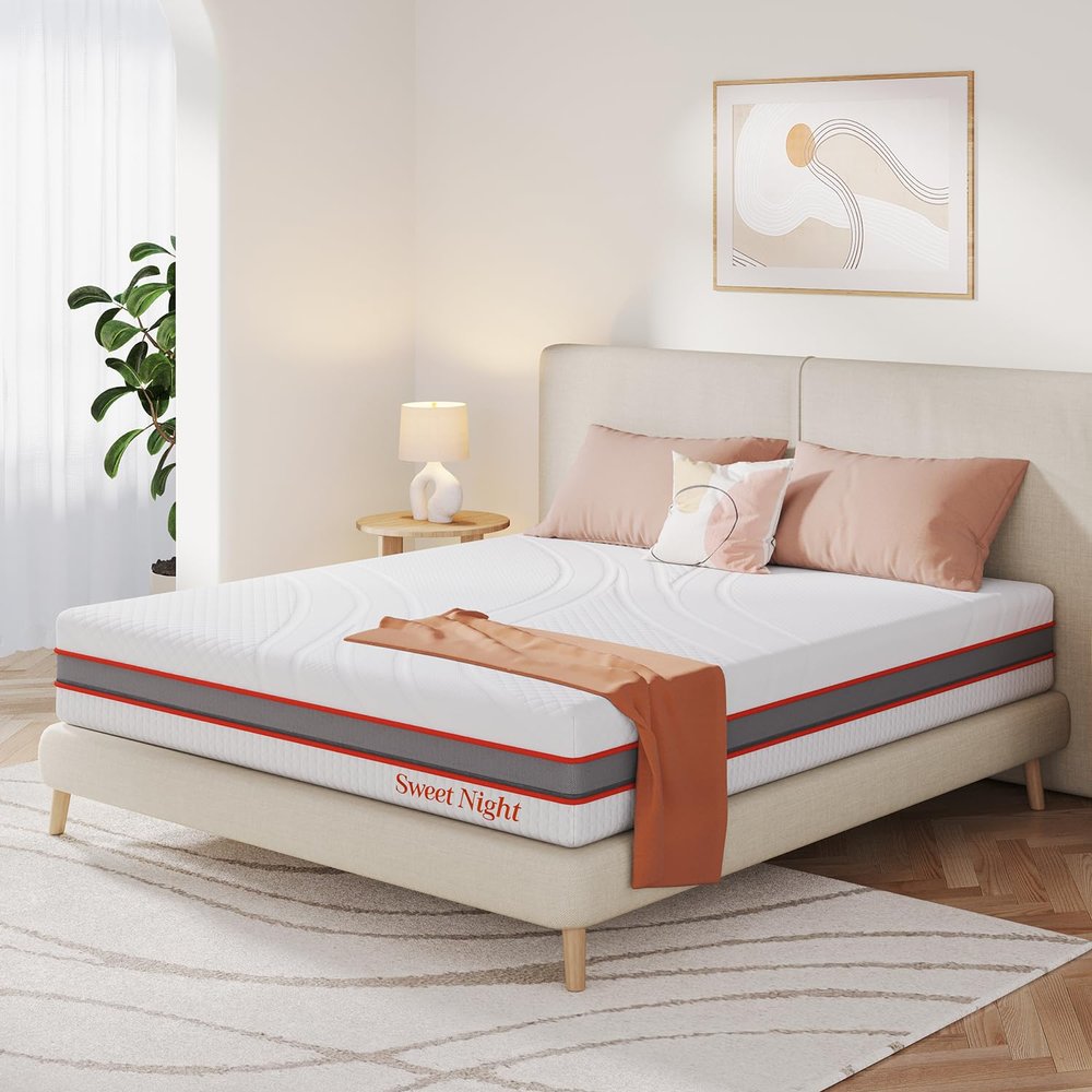 Sweetnight King Mattress, 12 Inch Memory Foam Mattress in a Box for Cool Sleep and Pressure Relief, Flippable King Size Mattress, CertiPUR-US Certified