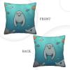 AdaNti Crazy Save Manatee Print Corduroy Throw Pillow Covers Soft Square Throw Pillow Case Home Decorations for Bed Sofa Living Room 16"x16" view 3