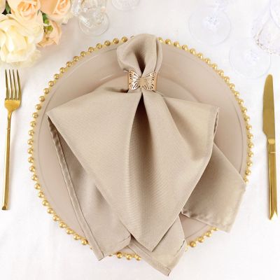 30 pcs 20-Inch Nude Polyester Dinner Napkins - for Wedding Party Events Reception Restaurant Kitchen Home Decoration