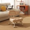 Junpllvic Modern Leather Upholstered Stool with Non-Skid Metal Legs and Backrest Change Shoes Stool for Bedroom, Living Room Children's Room Footstool Max.150kg 43x37x30cm (Color : Green) view 2