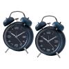 GRFIT Alarm Clock 2pcs Creative Metal Alarm Clock Set Wind Up Mechanical Alarm Bell Clocks, Dark Blue Clock for Bedrooms view 4