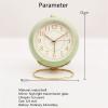 GRFIT Alarm Clock Small Alarm Clock Simple Retro Nordic Style Student Desktop Bedside Small Silent Night Light Alloy Clock Clock for Bedrooms (Color : 2) view 2