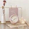 GRFIT Alarm Clock Small Alarm Clock Simple Retro Nordic Style Student Desktop Bedside Small Silent Night Light Alloy Clock Clock for Bedrooms (Color : 2) view 4