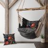 Zyadsinoudor Navy Blue Botanical Burgundy Throw Pillow Case Set of 2 Asian Chinoiserie Cushion Cases 18x18in Decorative Pillow Home Cotton Linen Oriental Throw Pillowcase for Sofa Bedroom Decor view 3