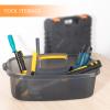 Large Cleaning Supplies Caddy Portable Shower Basket Supply Organizer with Handle Plastic Bucket Tool Storage for Bathroom, Bedroom, Kitchen, College Dorm, Garden, Clear Grey view 2