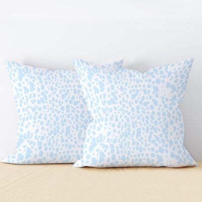 Zyadsinoudor Set of 2 Pillow Cover Blue Leopard Print Cushion Cases Chinoiserie 18x18in Decorative Pillow Home Cotton Linen Oriental Throw Pillow Cover for Couch Bed Sofa Bedroom Car
