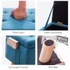 Junpllvic Large Storage Footstool Pouffes Chair with Lids with Stable 4 Wooden Legs Change Shoes Stool for Bedroom Living Room Entryway Study Hallway (Linen, 60x30x34cm) (Color : Light Blue) view 3