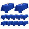 12 Pack Rectangle Tablecloth 90 x 156 inch Royal Blue Polyester Tablecloth for 8 Feet Tables,Washable Fabric Stain and Wrinkle Resistant Table Cover Tableclothes for Wedding Parties Banquet view 1