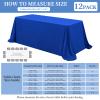 12 Pack Rectangle Tablecloth 90 x 156 inch Royal Blue Polyester Tablecloth for 8 Feet Tables,Washable Fabric Stain and Wrinkle Resistant Table Cover Tableclothes for Wedding Parties Banquet view 3