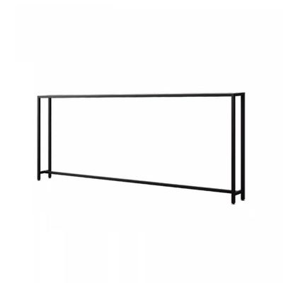 Zfmnoyev Bilayer Console Table,Hall Table,Side Table,Living Room Sofa Table,Behind The Bed Double Shelf (Color : Black, Size : 150x15x75cm)